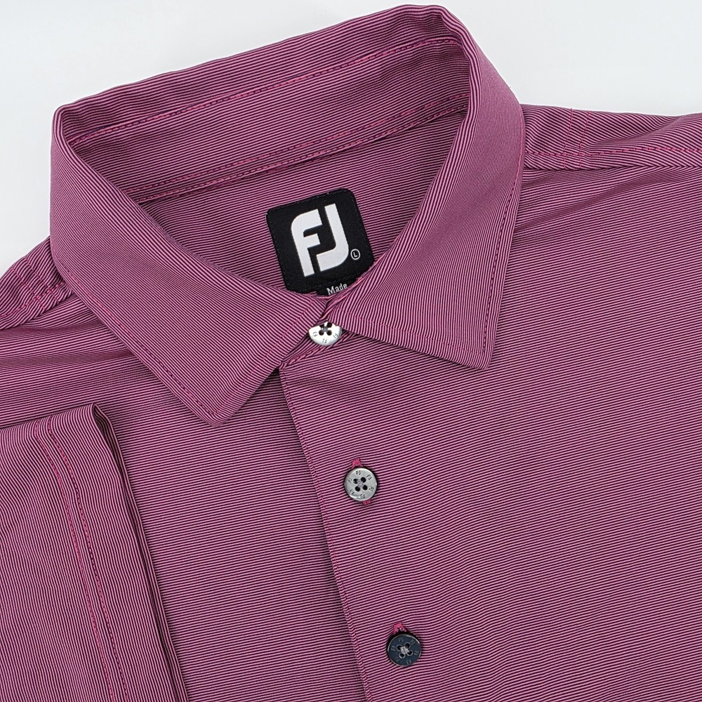 FootJoy FJ  Micro stripe Golf Polo Shirt Mens Large ‎ Stretch Performance